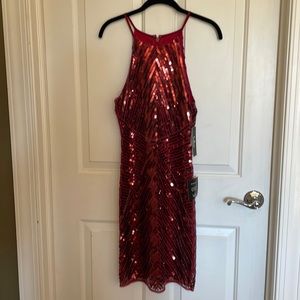 NWT Lulu’s red sequin party dress.